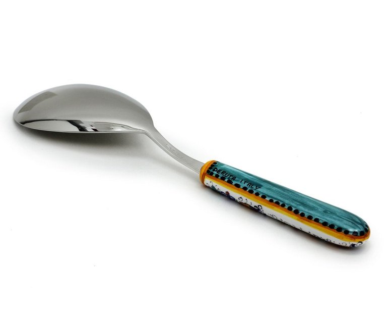 Raffaellesco Deluxe: Ceramic Handle Serving 'risotto' Spoon Ladle With 18/10 Stainless Steel Cutlery