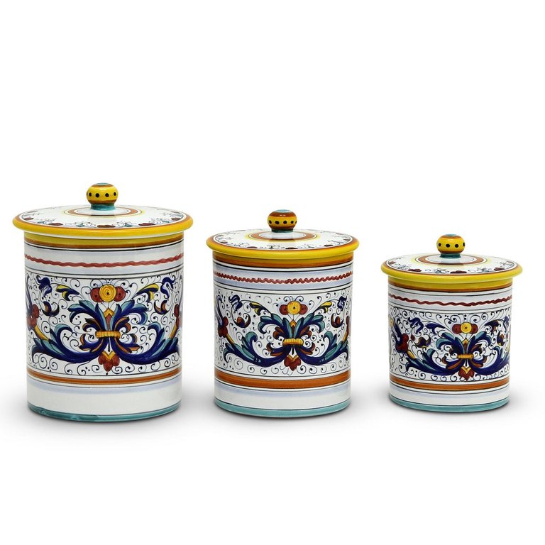 Ricco Deruta Deluxe: Canister 3-Pcs Set (Small, Medium, Large)