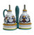 Ricco Deruta Deluxe: Oil and Vinegar cruets set with caddy (New)