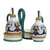 Ricco Deruta Deluxe: Oil and Vinegar cruets set with caddy (New)