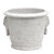 Scavo Classico: The Perfect Cachepot Planter! Two Lion Heads and rings Antique Martellato - White