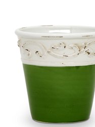 Scavo Colore: Small Cachepot Vase - Green/white