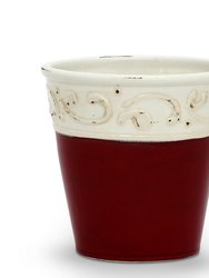 Scavo Colore: Small Cachepot Vase - Red/white