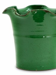 Scavo Giardini Garden: Extra Large Planter Vase with Fluted Rim Green
