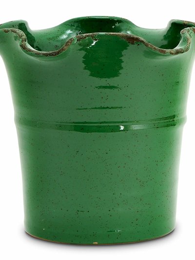 Artistica - Deruta of Italy Scavo Giardini Garden: Extra Large Planter Vase with Fluted Rim Green product