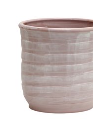 Scavo Giardini Garden: Modern-Rustic 'rigato' Cachepot/planter Translucent Rose