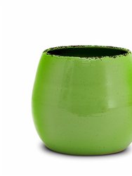 Scavo Giardini Garden: Round Shaped Cachepot/planter Small 'Verde Prato Dark Green