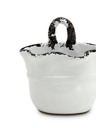 Scavo Giardini-Garden: Wall Planter Vase with Fluted Rim - White