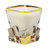 Unscented Soy Candle in Crystal Cup Gold and Platinum Hand Decorated.