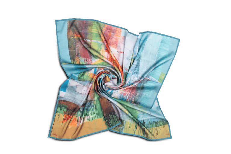 Silk Scarf “Invention of the Bicycle #1”