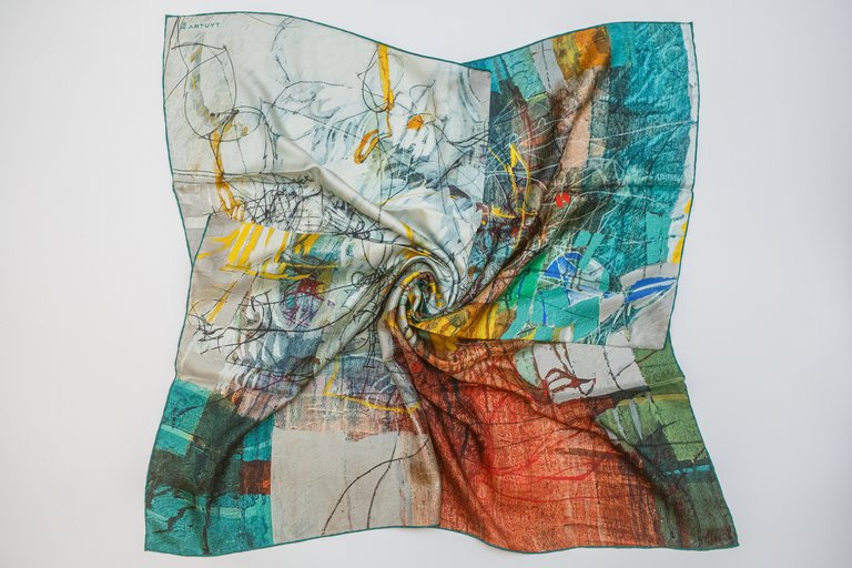 Silk Scarf “Invention of the Bicycle #2”