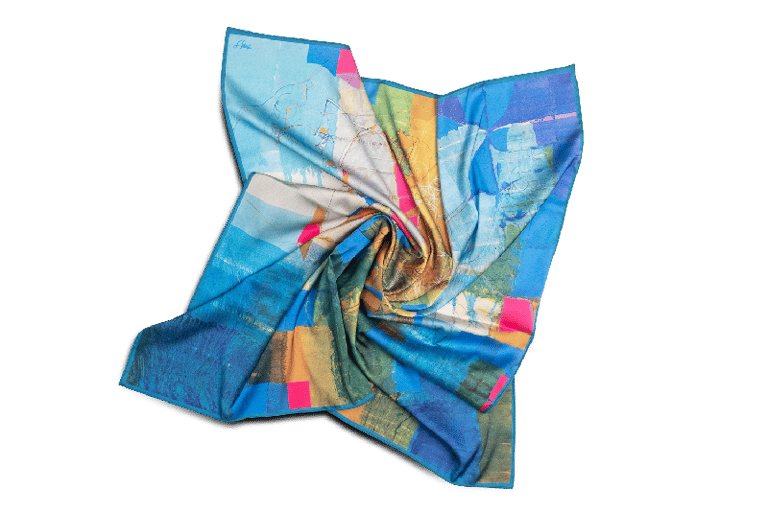 Silk Scarf “Invention of the Bicycle #4”