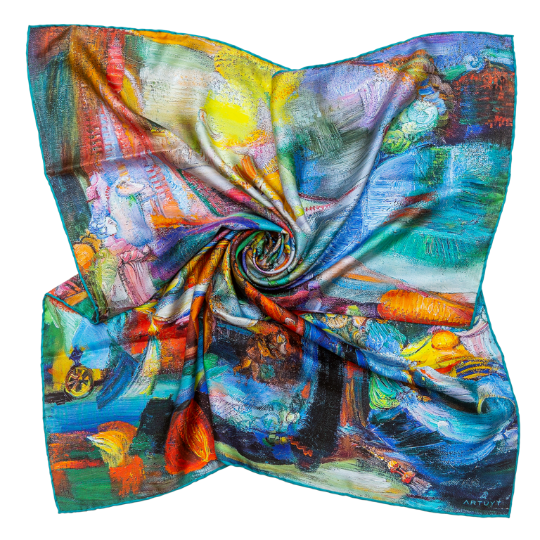 Silk Scarf "The Family Stroller"