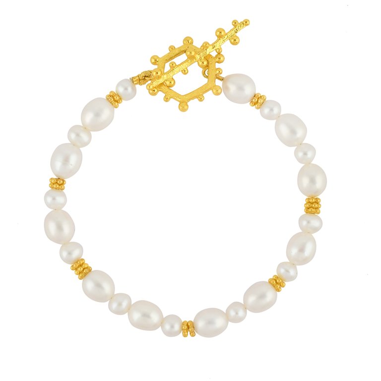 Aphrodite Pearl Bracelet - 18K Gold Vermeil