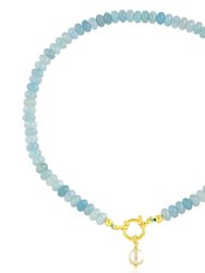 Aquamarine Beaded Necklace - Gold Vermeil
