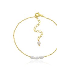 Baroque Pearl Chain Bracelet - Gold
