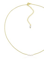 Baroque Pearl Chain Necklace - Gold