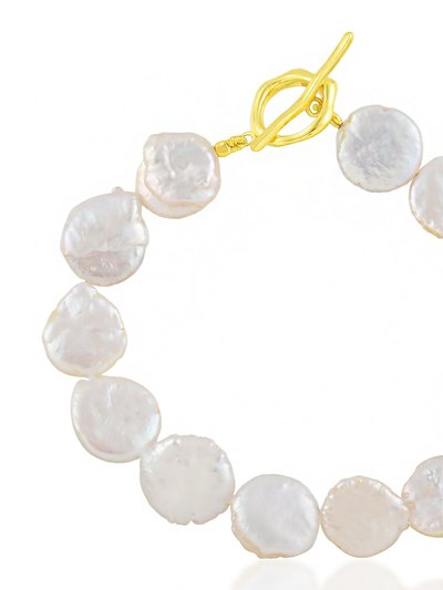 Arvino Baroque Pearl Disc Bracelet Gold Vermeil product