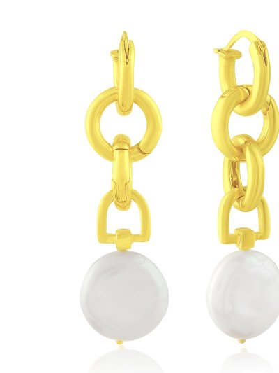 Arvino Baroque Pearl Disc Earring Gold Vermeil product