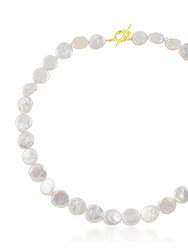 Baroque Pearl Disc Necklace - Gold Vermeil - Gold