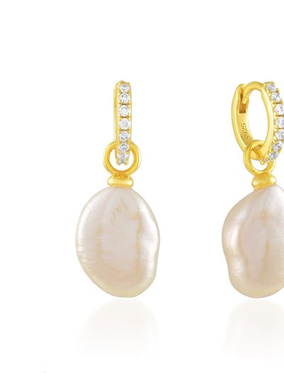 Arvino Baroque Pearl Drop Huggies (Gold Vermeil) product