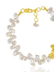 Baroque Pearl Melted Bracelet - Gold