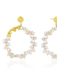 Baroque Pearl Melted Earring - Gold Vermeil - Gold 