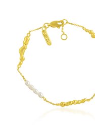 Baroque Pearl Pellet Bracelet - 18K Gold Vermeil