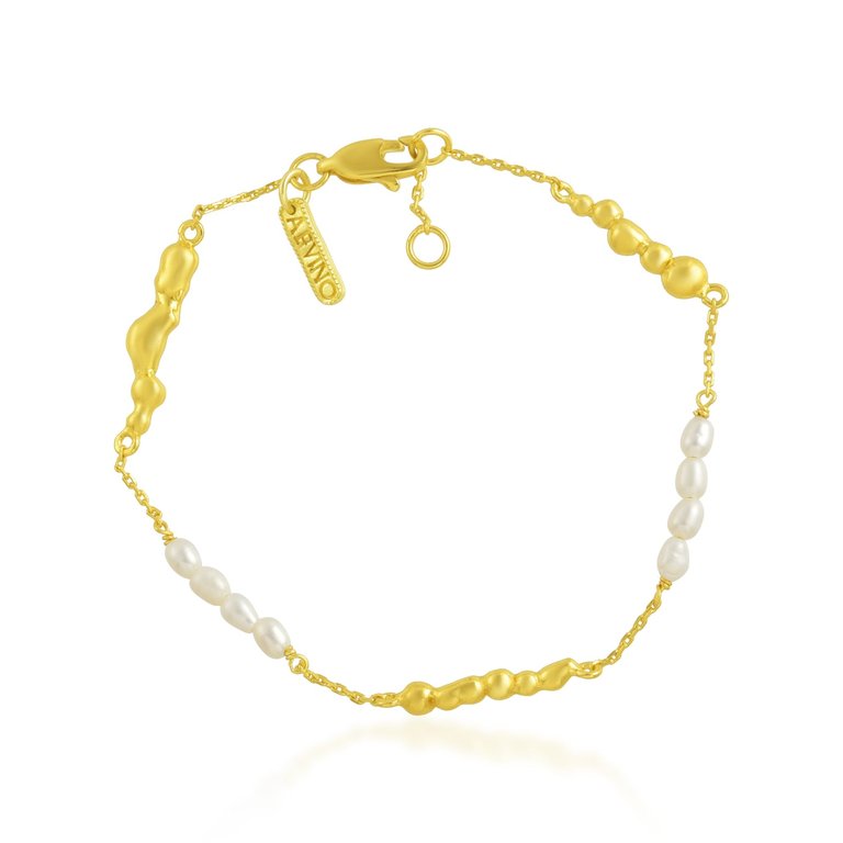 Baroque Pearl Pellet Bracelet - 18K Gold Vermeil