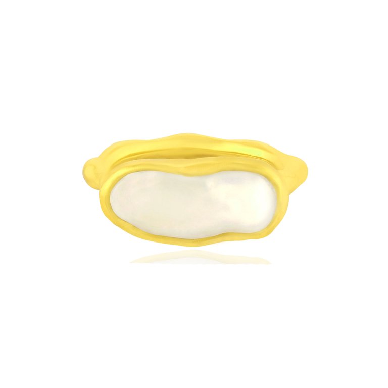 Baroque Pearl Ring II - Gold Vermeil