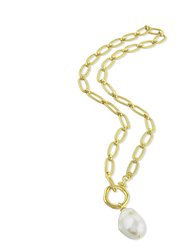Baroque Pearl Textured Link Necklace - Gold Vermeil - Gold Vermeil