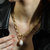 Baroque Pearl Textured Link Necklace - Gold Vermeil