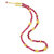 Cerise Pink Jade Beaded Necklace - Gold Vermeil