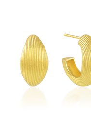 Eligible Striated Hoops Gold Vermeil - Gold