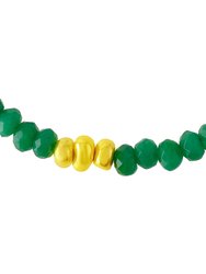 Green Jade Beaded Bracelet (Gold Vermeil)