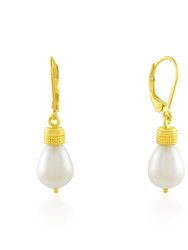 Pearl Drop Earrings Gold Vermeil - Gold