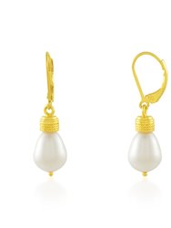 Pearl Drop Earrings Gold Vermeil