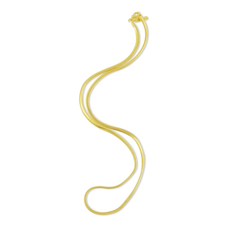 Seamed Snake Chain Necklace Gold Vermeil - Gold