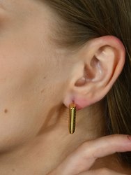 Textured Quad Huggies Earrings Gold Vermeil
