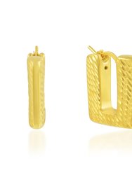 Textured Quad Huggies Earrings Gold Vermeil - Gold