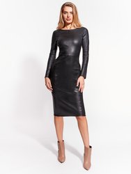 Mrs. Smith Stretch Leather Dress - Black - Black