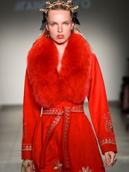 Embroidery Wool Coat by ašady - Red