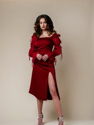 Kris Silk Dress - Burgundy 