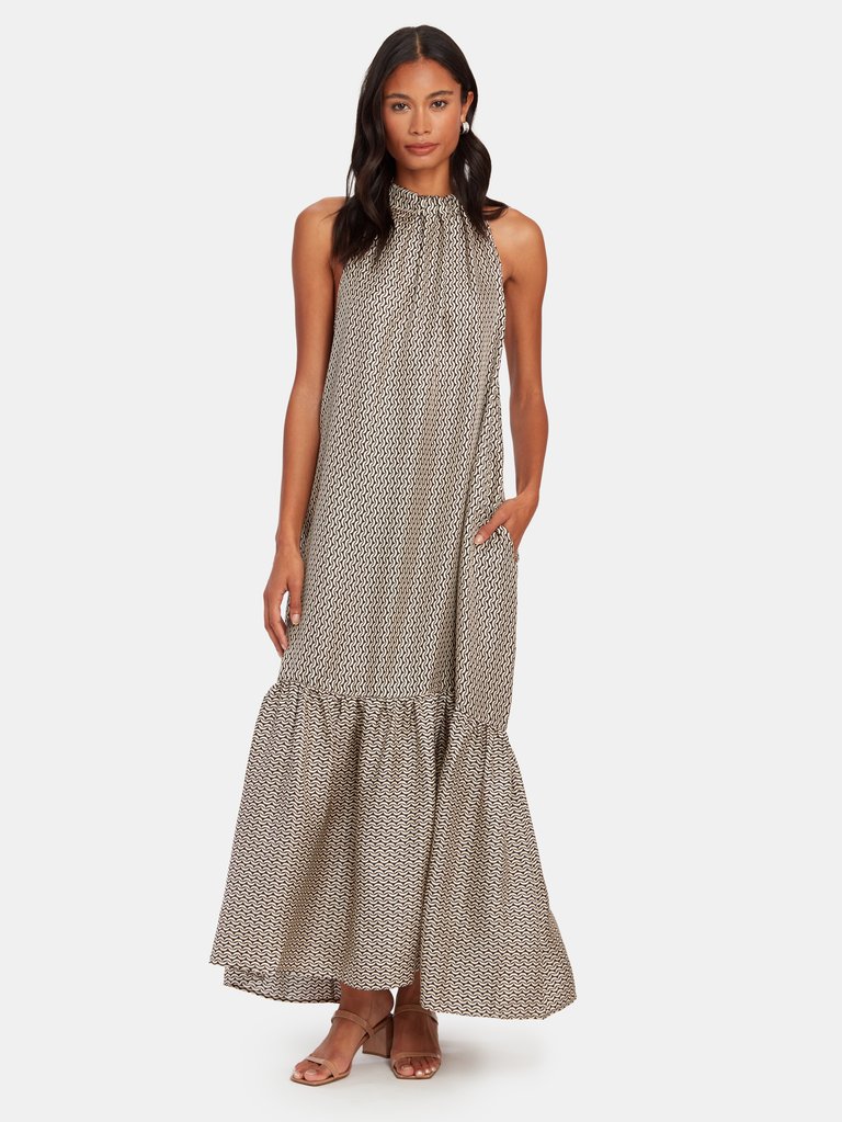 The Ibiza Silk Halter Neck Maxi Dress