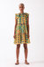 Olga - Mini Tiered Dress with Double Layer Flutter Sleeve - Yellow Teal