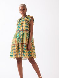 Olga - Mini Tiered Dress with Double Layer Flutter Sleeve