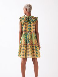 Olga - Mini Tiered Dress with Double Layer Flutter Sleeve