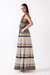 Yulia Maxi Dress - Tiered Maxi Dress with Flutter Sleeves and Plunging V-Neckline