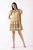 Zinnia Shirt Dress - Mini Tiered Shirt Dress with Smocked Yoke - Beige