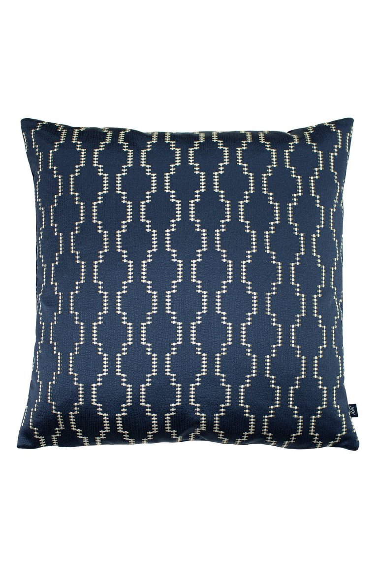 Ashley Wilde Nash Embroidered Throw Pillow Cover - Ink/Royal Blue